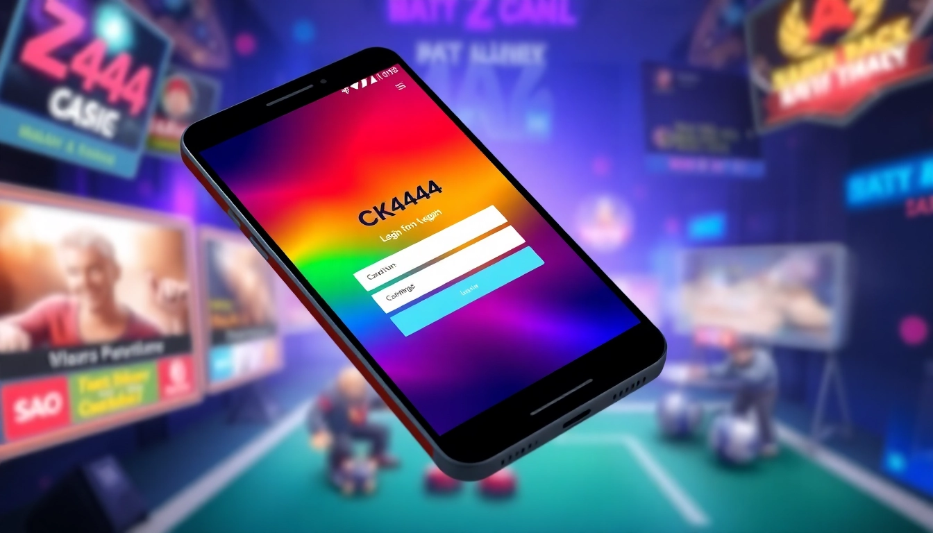 Screenshot of the ck4444 login app on Android showing easy access to online gaming features and appealing visuals for users seeking quick login.