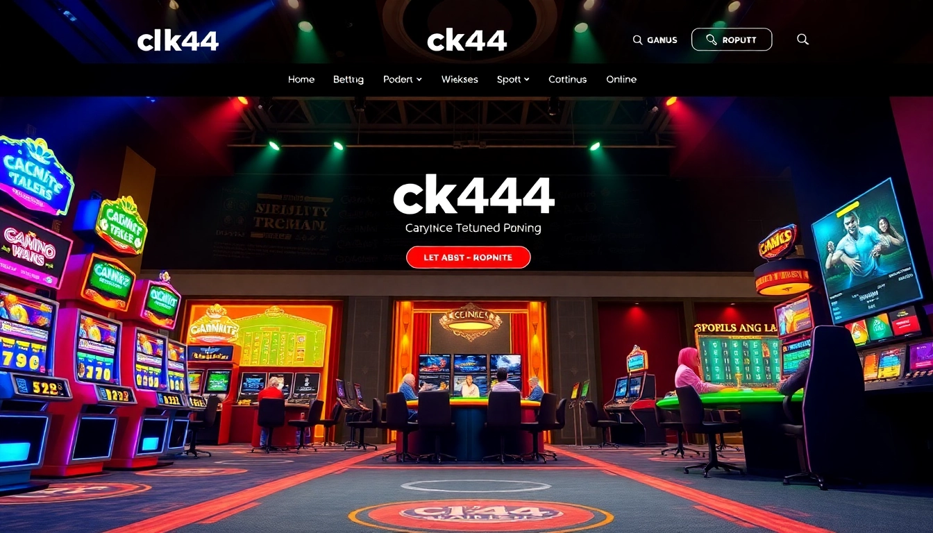 Engaging ck444 online gaming portal with slots, live casino, and sports betting in vibrant colors for an immersive experience accessible on all devices.