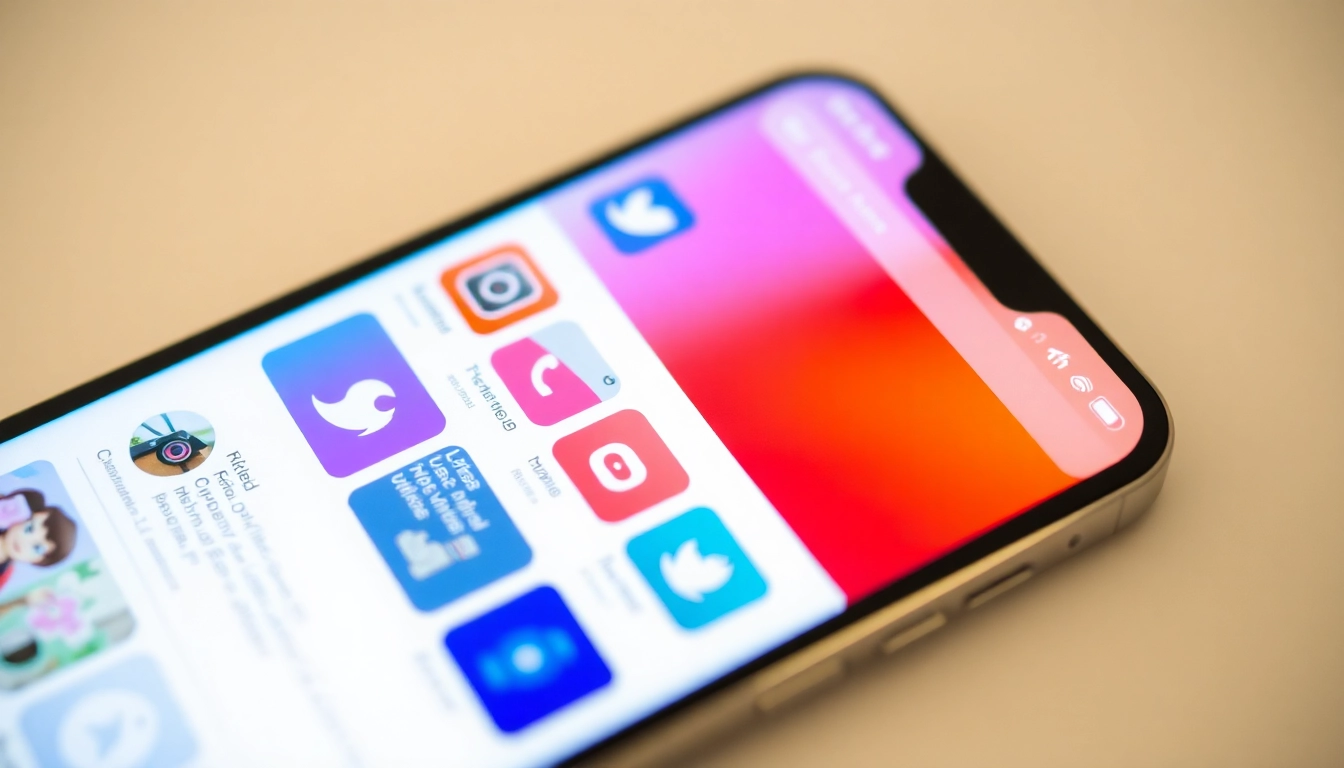 Highlighting the latest social network updates through a smartphone screen with engaging social